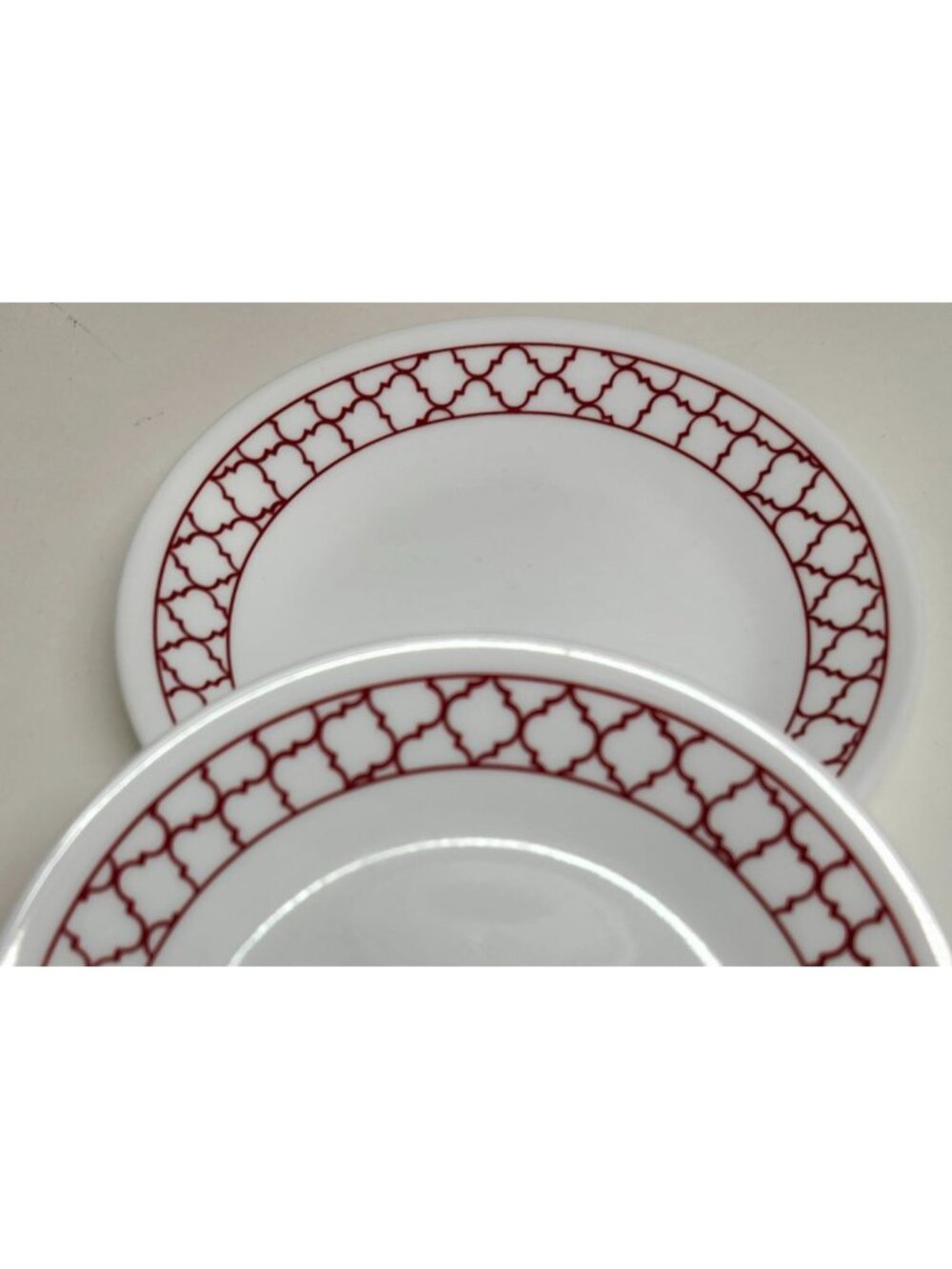 Corelle Crimson Trellis 6.75" Bread or Side Plates Set of 2